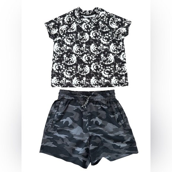 Athleta Girl Bundle Shirt and Camo Shorts Size Girls XL/14 - Picture 1 of 5